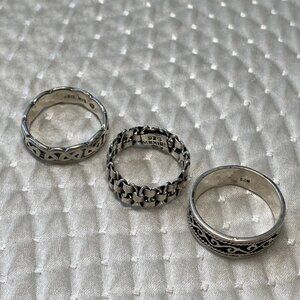 Lot of 3 Sterling Silver 925 Rings – Mexico & SCL – 11.7g